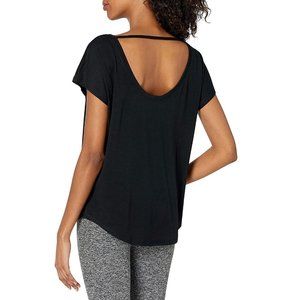 Amazon Essentials BLUE open back short sleeve knit top in a misses size M